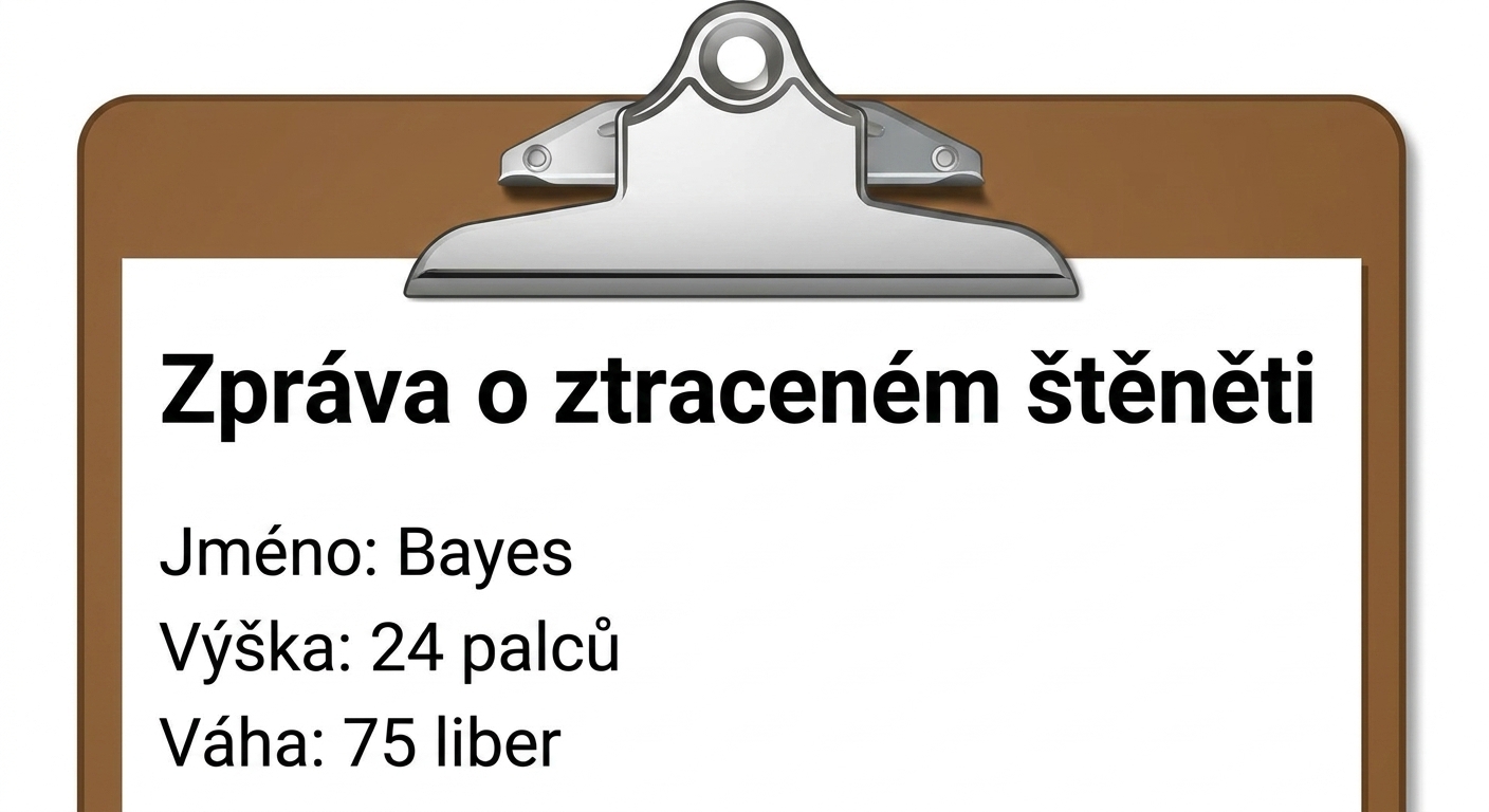 hlášení o pohřešovaném štěněti