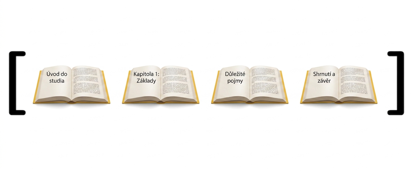 Uvnitř hranatých závorek je zobrazeno několik slovníků představujících seznam slovníků.