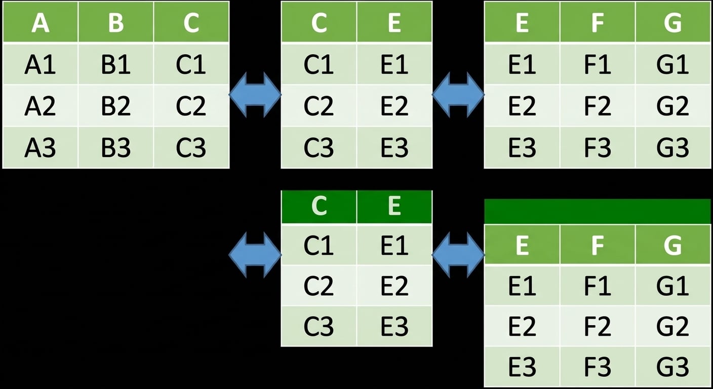 Tři DataFrames spojené horizontálně