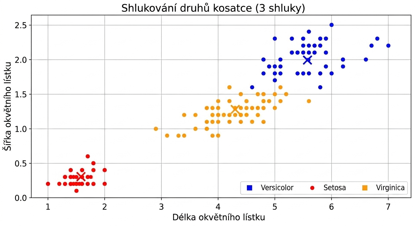 shlukování iris s legendou