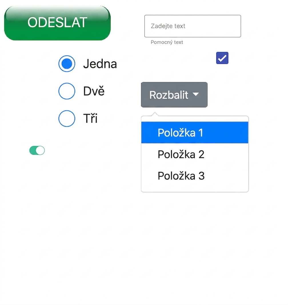 různé prvky grafického rozhraní