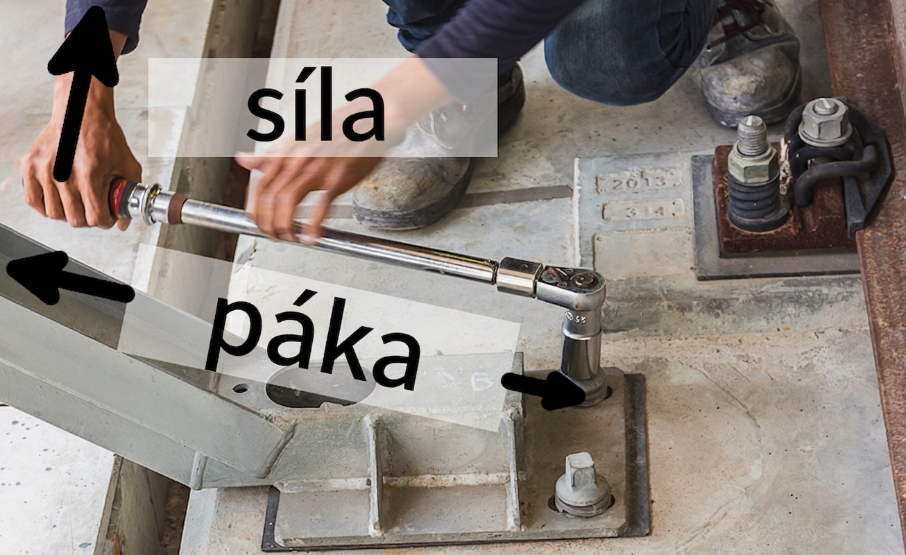 Osoba utahující klíčem