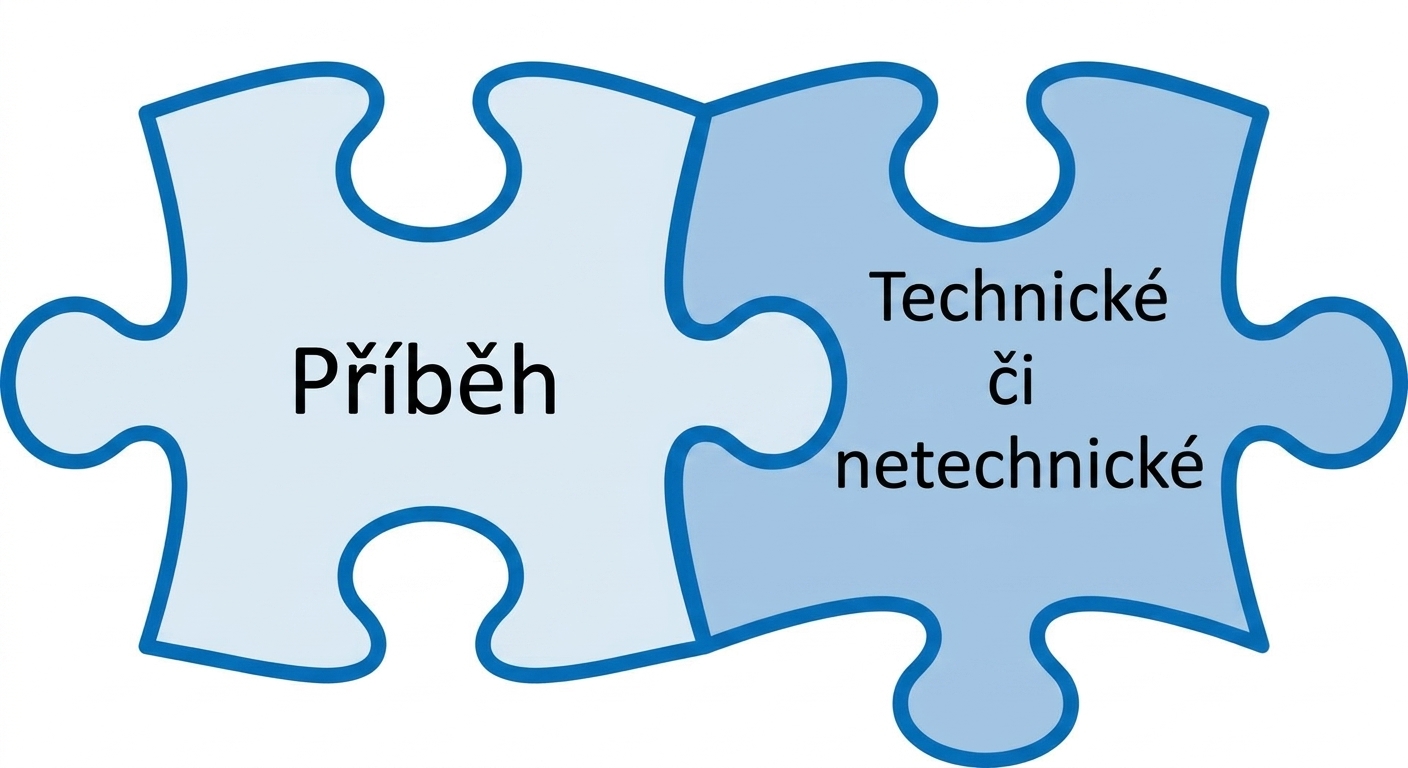 Puzzle piece s nápisem tech nebo non-tech