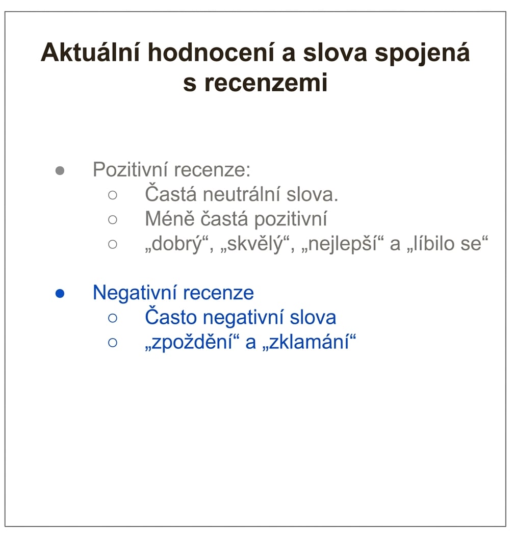 text s jednou odrážkou šedou a druhou modrou