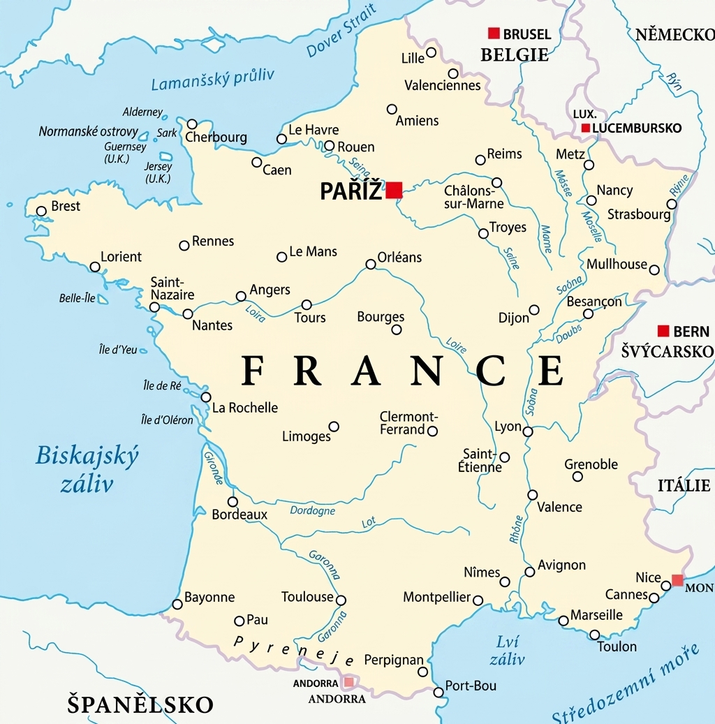 Mapa Francie.