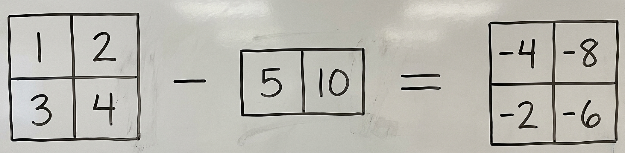 Od pole tvaru (2, 2) odečítané pole tvaru (2, )