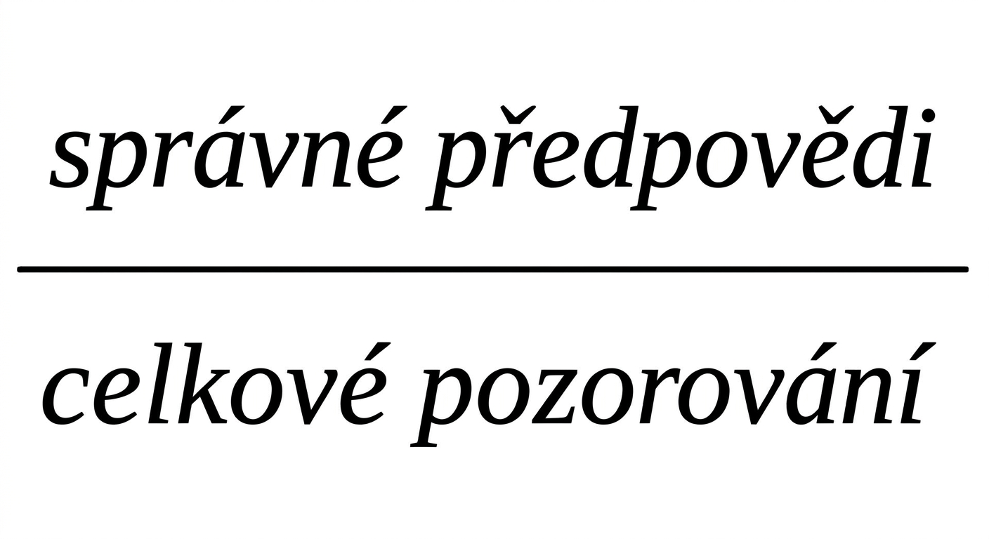 správné predikce vydělené celkovým počtem pozorování