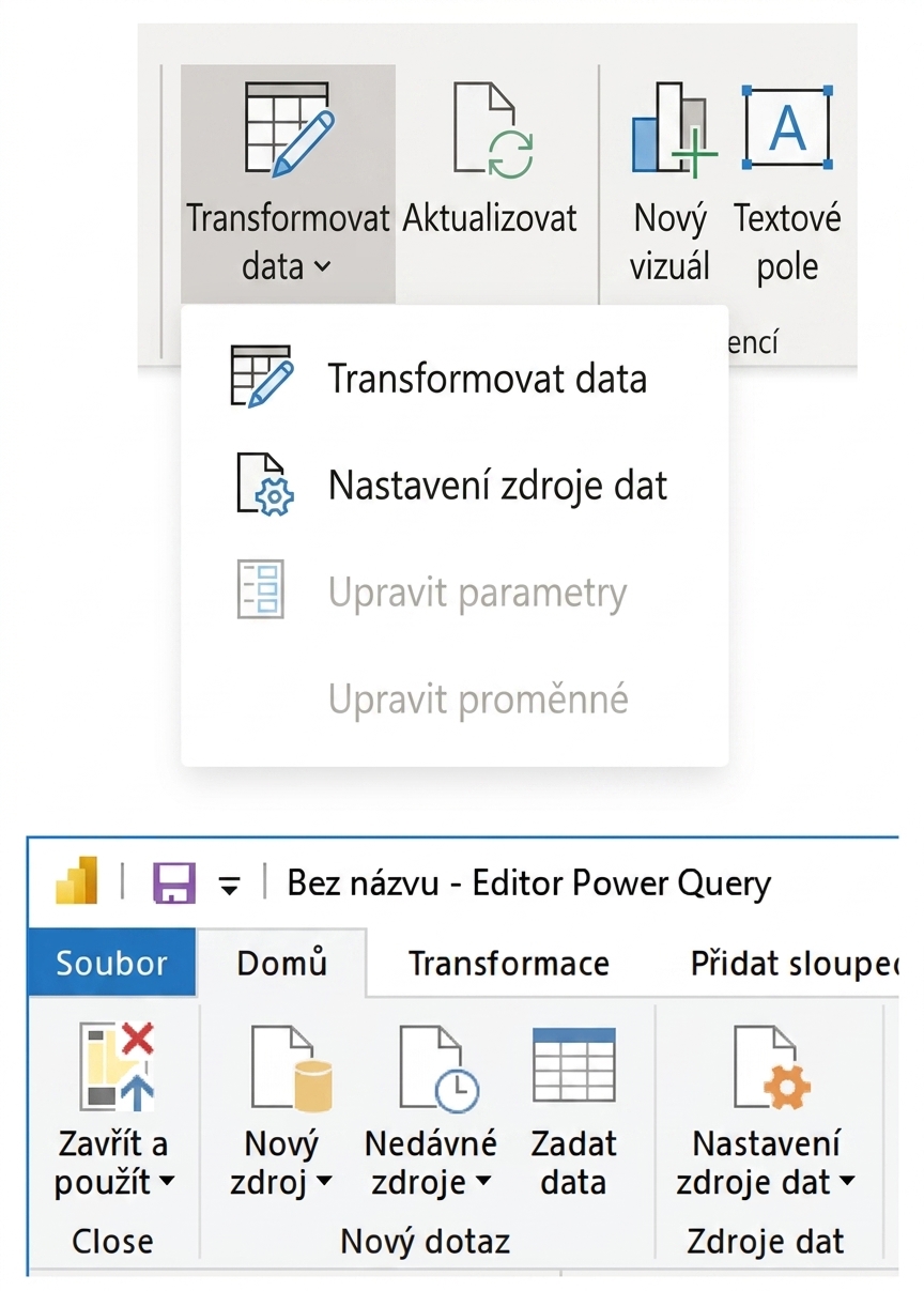 Nastavení zdrojů dat v Power BI