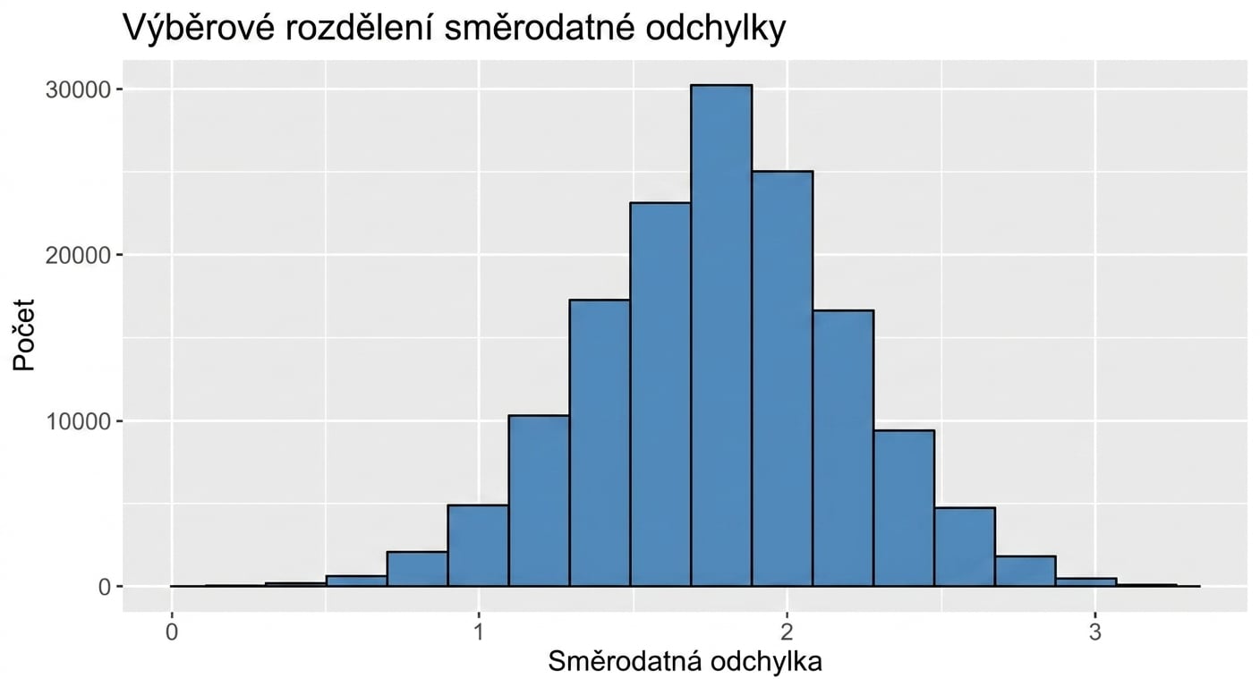 histogram sta tisíc výběrových směrodatných odchylek.png