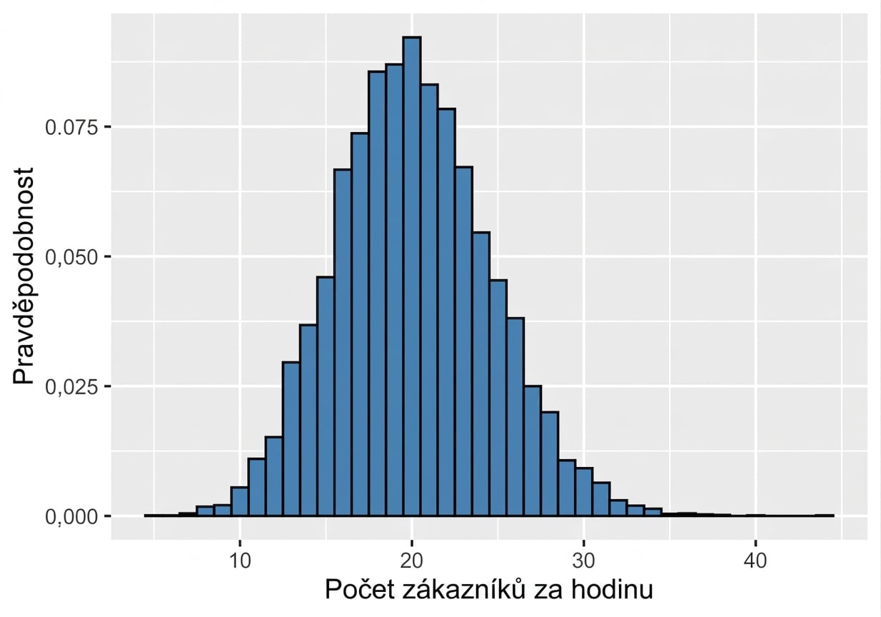 Poissonovo rozdělení s lambda = 20