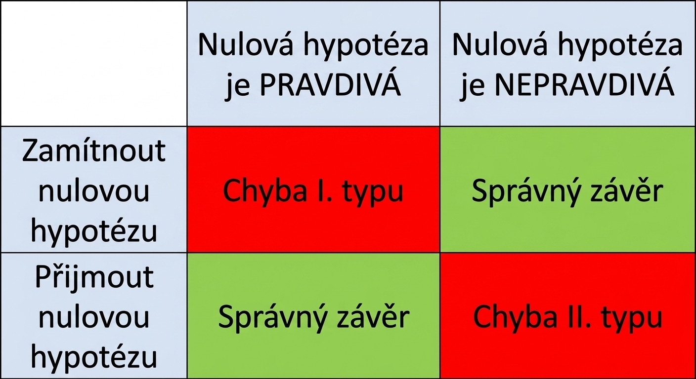 Správné zamítnutí nulové hypotézy.
