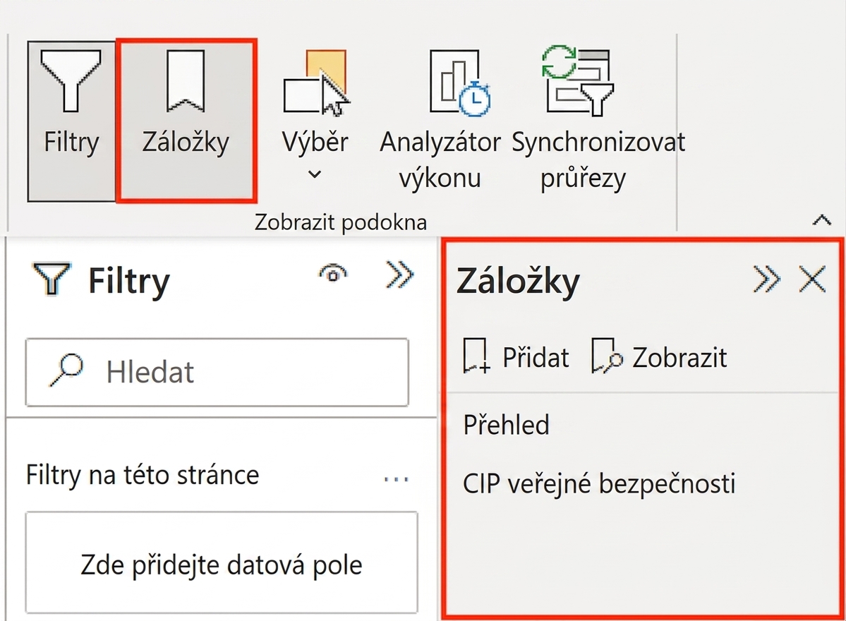 Navigátor záložek včetně způsobu jeho aktivace