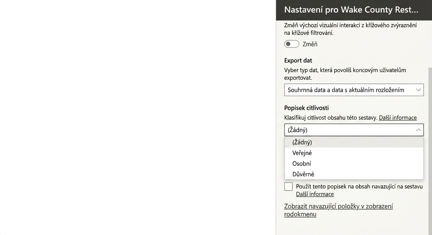 Přidání popisku citlivosti k sestavě.