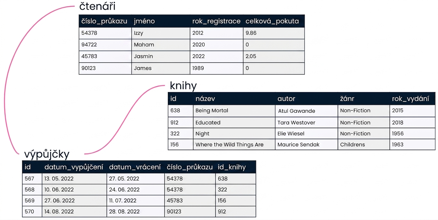 relační databáze knihovny