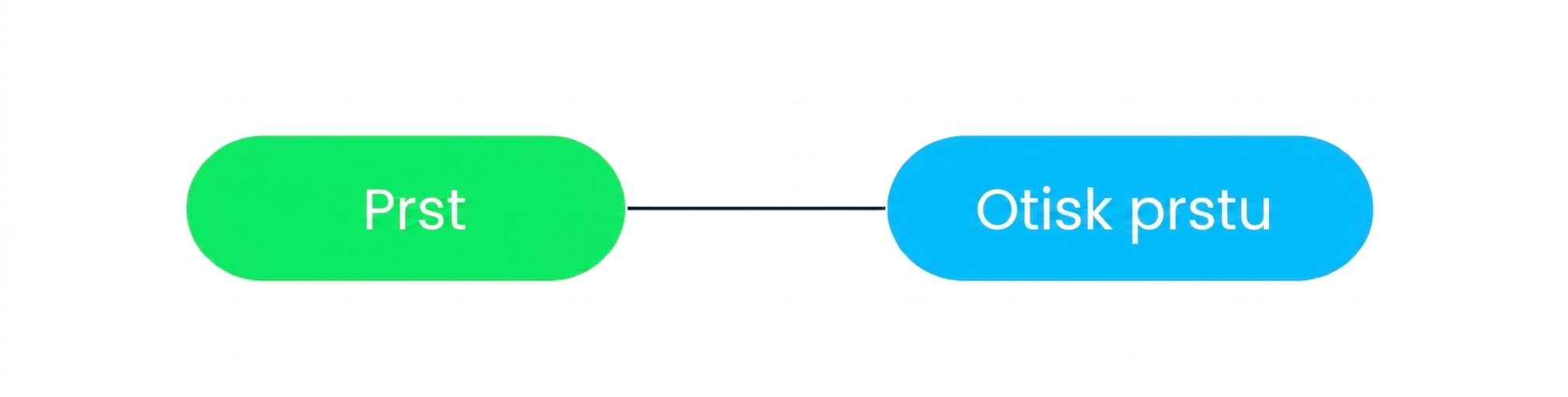Diagram znázorňující, že jeden otisk prstu může být spojen pouze s jedním cestujícím.