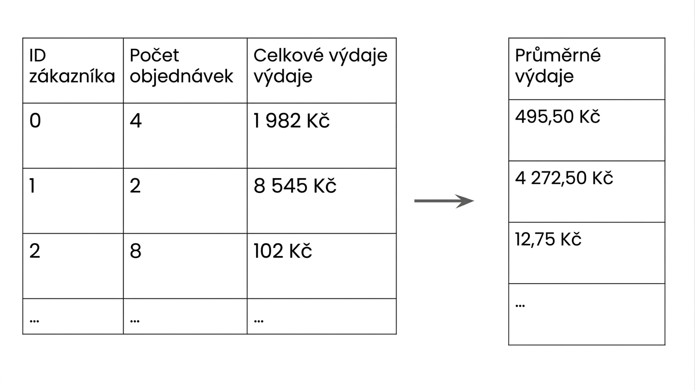 Příklad zákaznických dat s novým příznakem