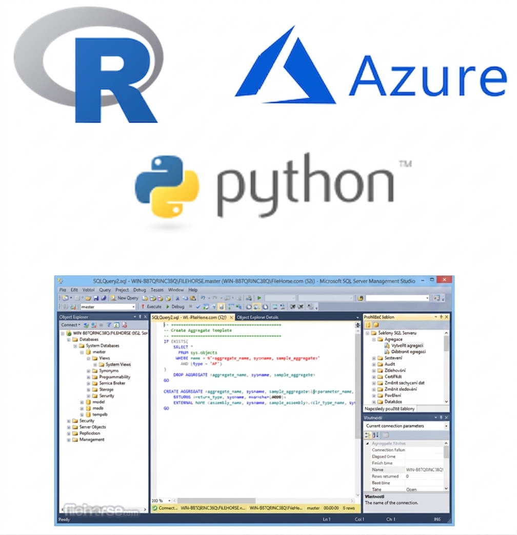 Obrázek log R, Azure a Python