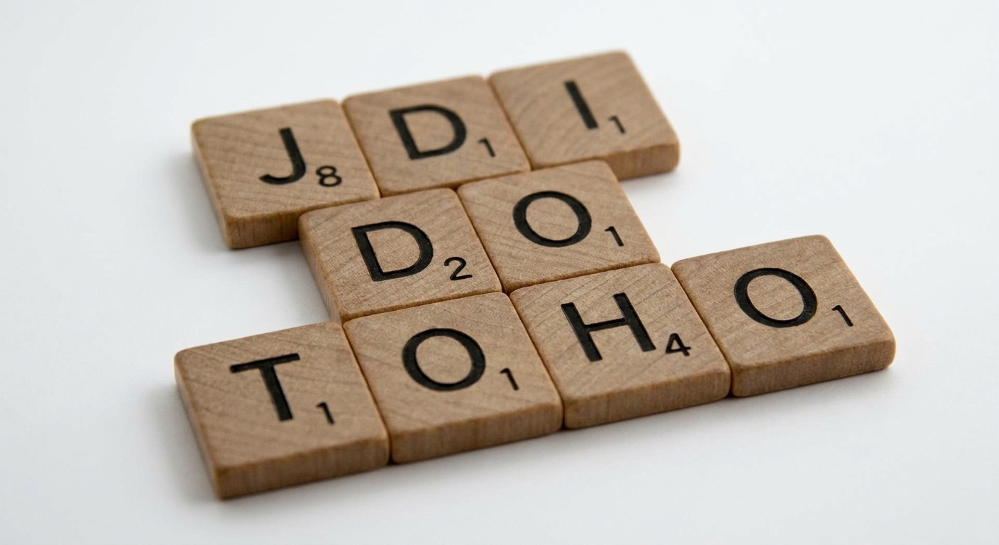 Scrabblové dlaždice tvoří frázi Go For It