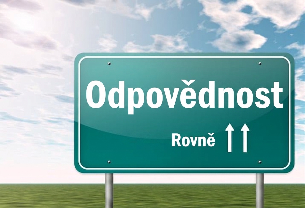 Dopravní značka s nápisem accountability ahead
