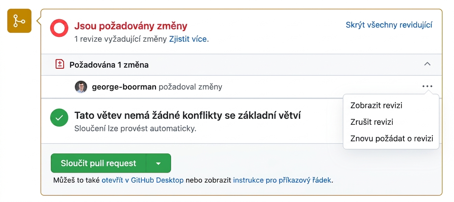 Pohled přispěvatele na opětovnou žádost o kontrolu.