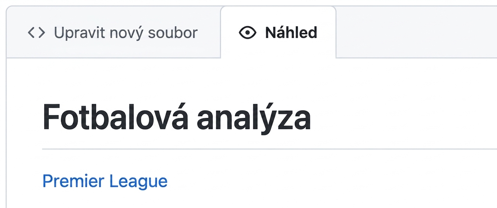 Zobrazení náhledové stránky souboru Markdown s hypertextovým odkazem