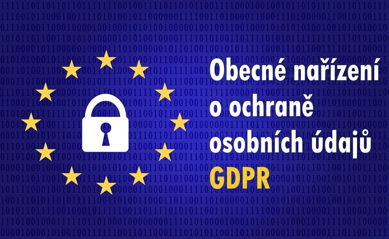 Vlajka EU s nápisem zkratky GDPR: General Data Protection Regulation.