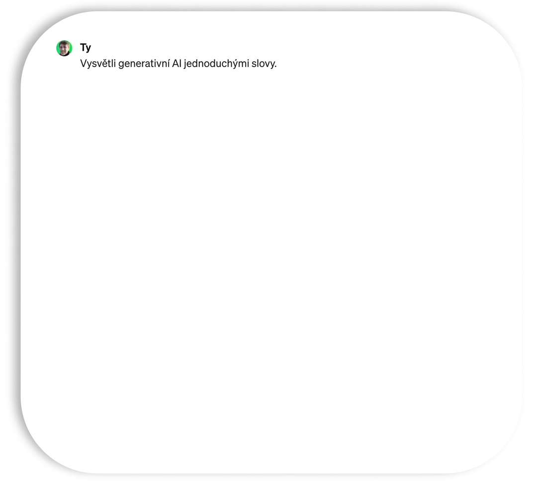 Pokyn pro ChatGPT, aby shrnul generativní AI jednoduchou formou.
