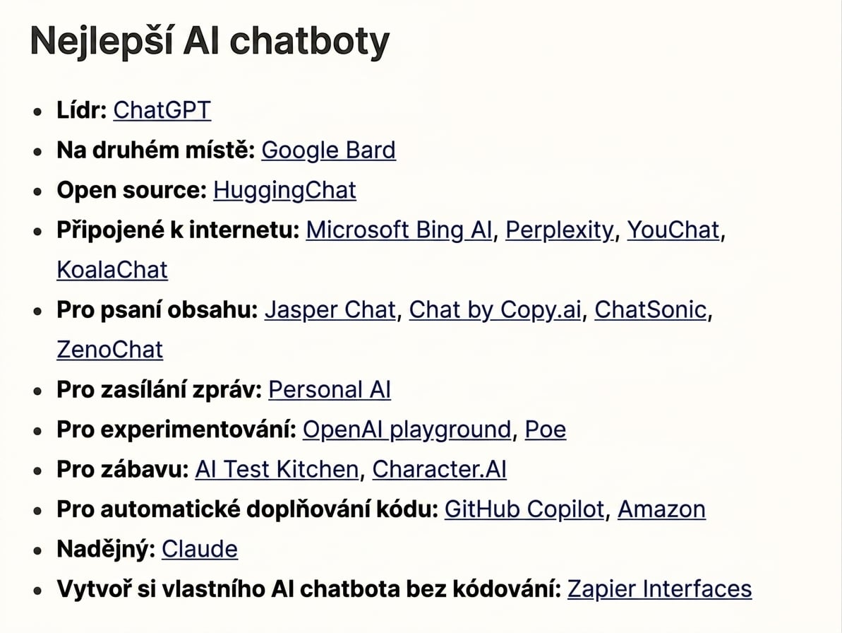 Článek uvádějící nejlepší LLM pro umělou inteligenci roku 2023