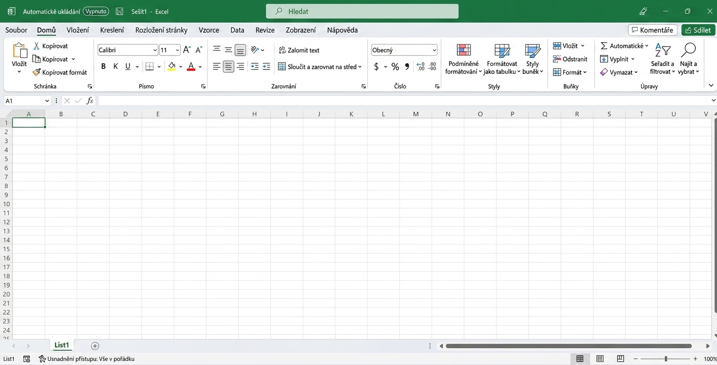 Snímek souboru Excel