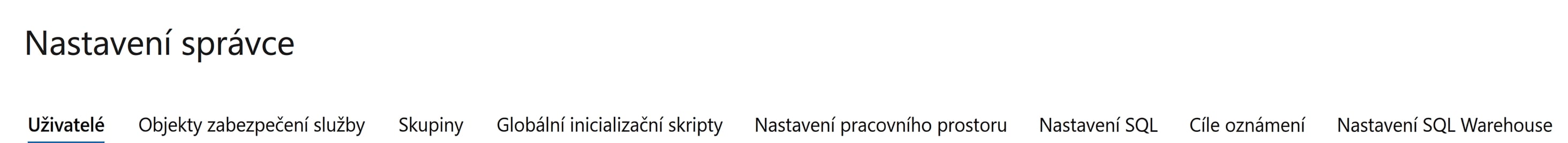 Nastavení správce pracovního prostoru