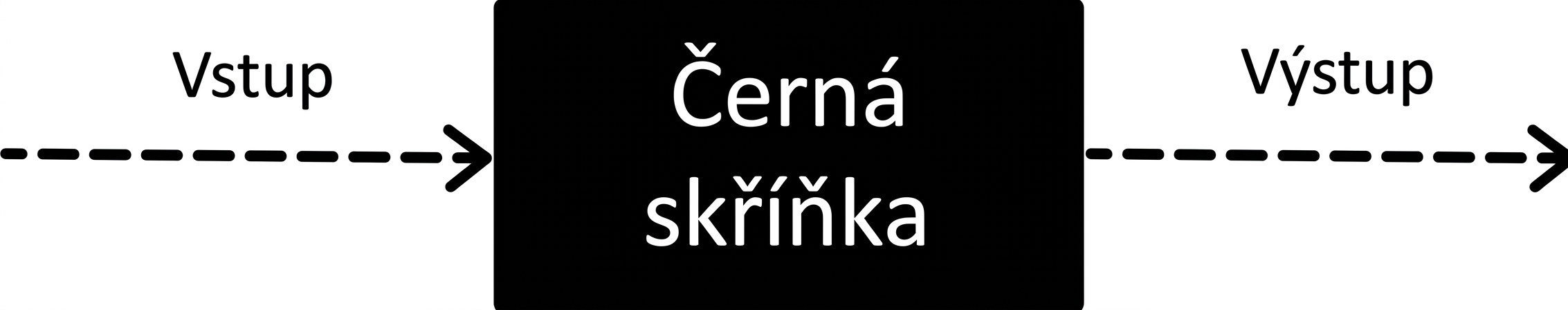 Vývojový diagram znázorňující princip černé skříňky.