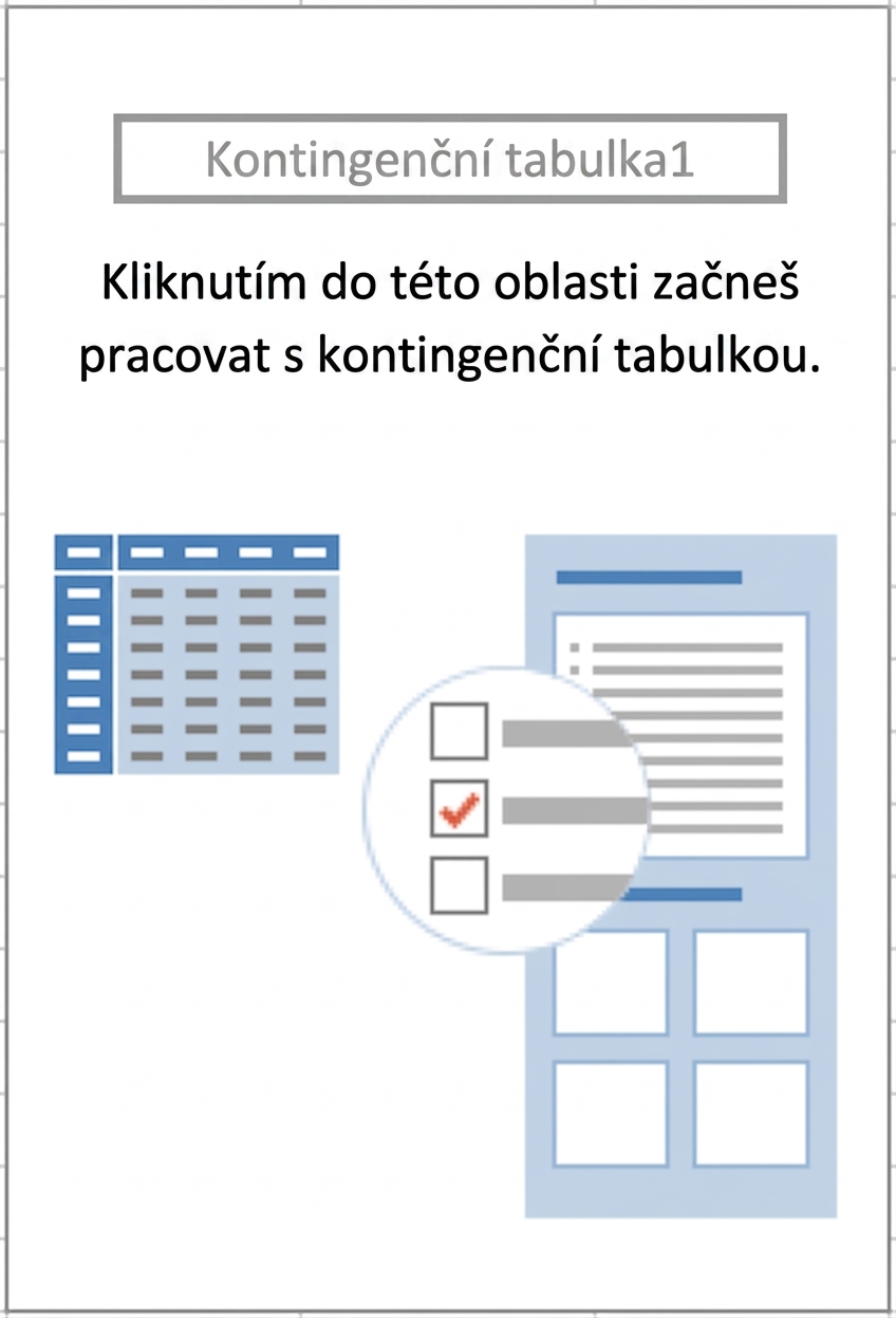 Zástupný symbol kontingenční tabulky s pokyny pro její sestavení