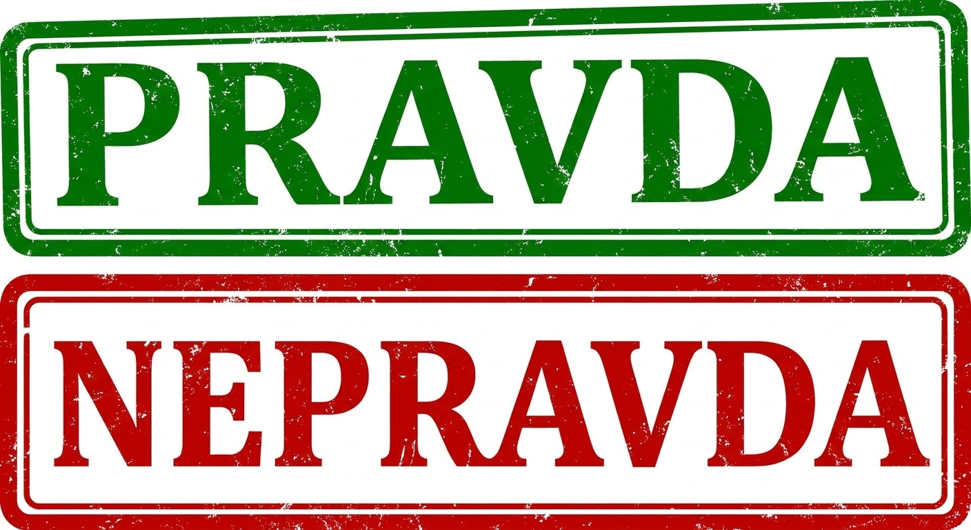 Slovo TRUE zeleně a FALSE červeně.