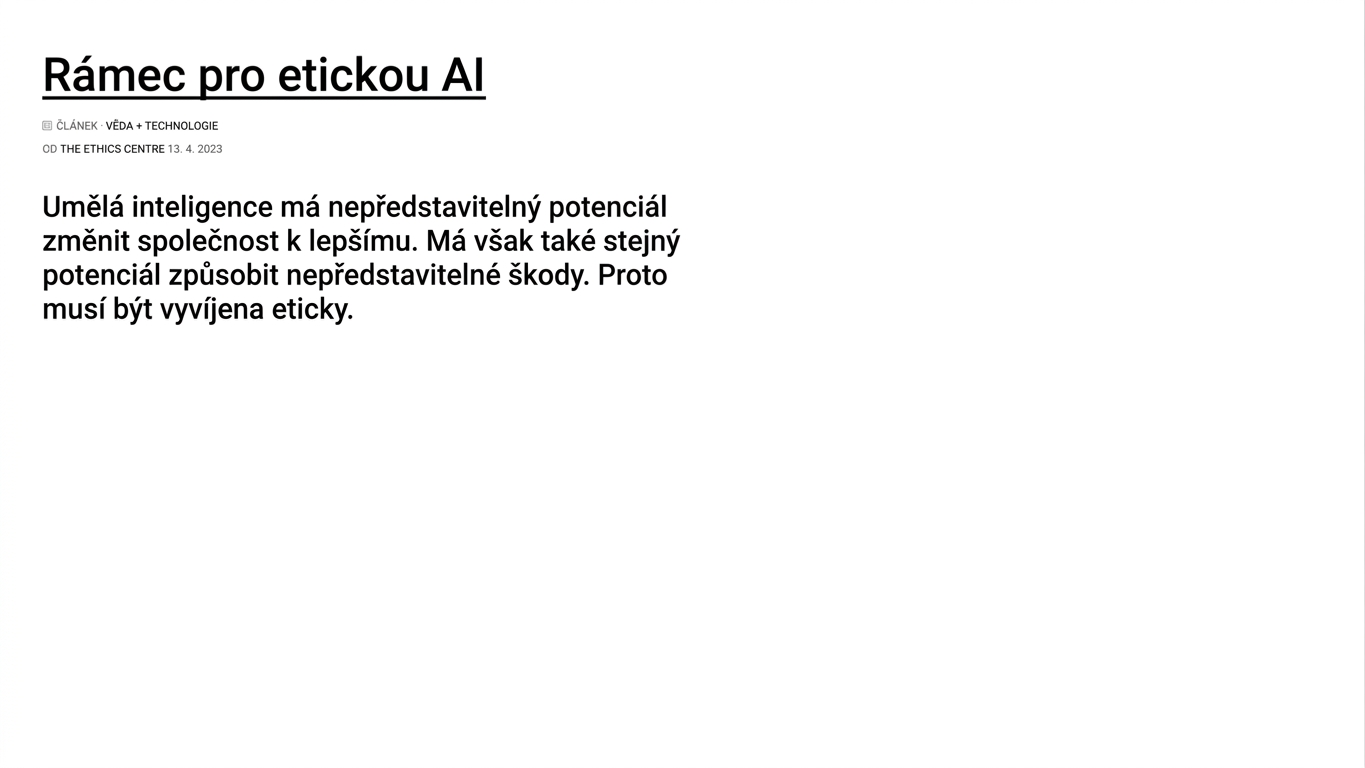Rámec pro etickou AI