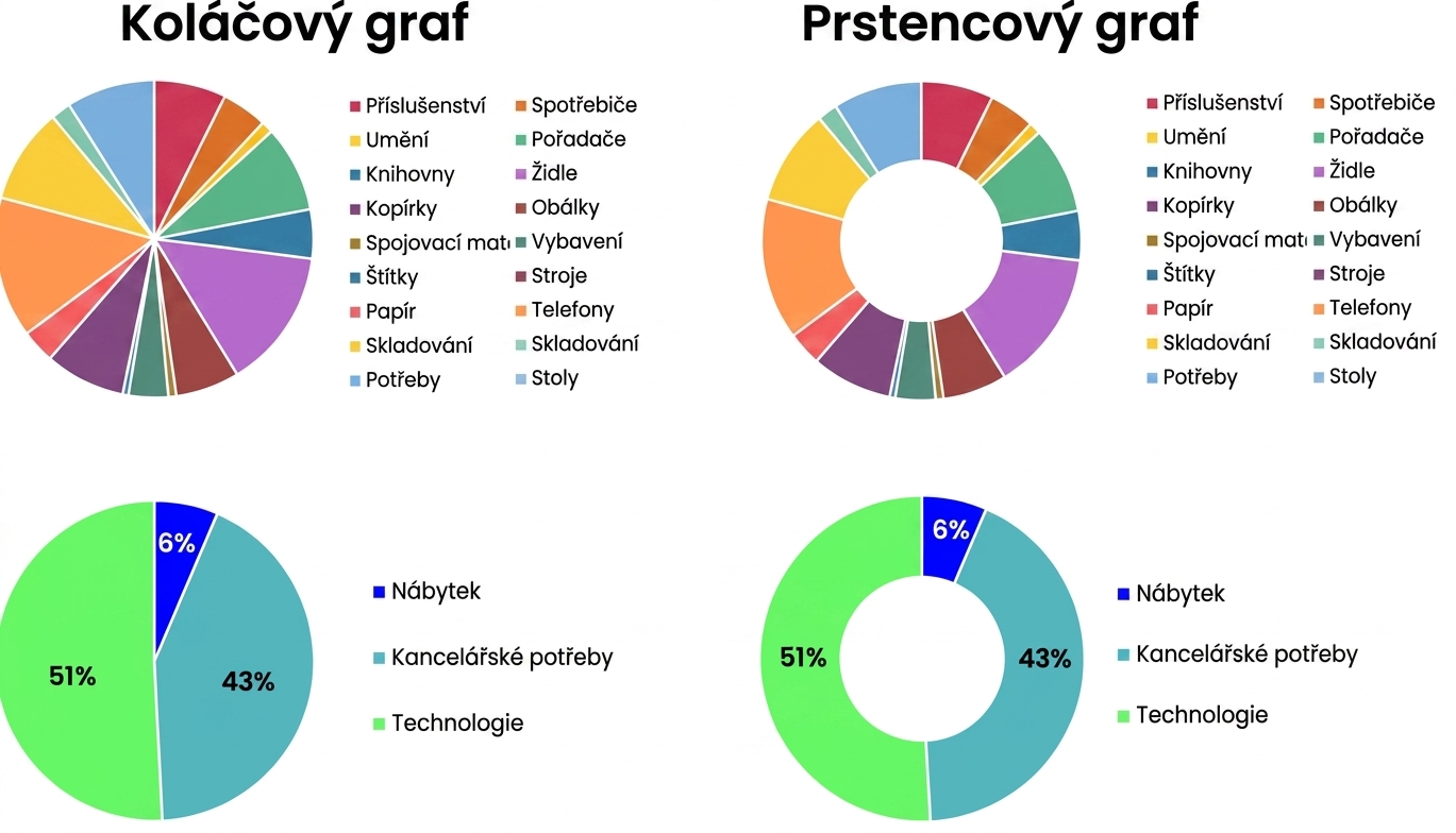 Nesprávně vytvořené koláčové grafy