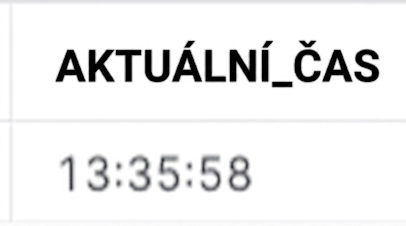 Výsledek aktuálního času