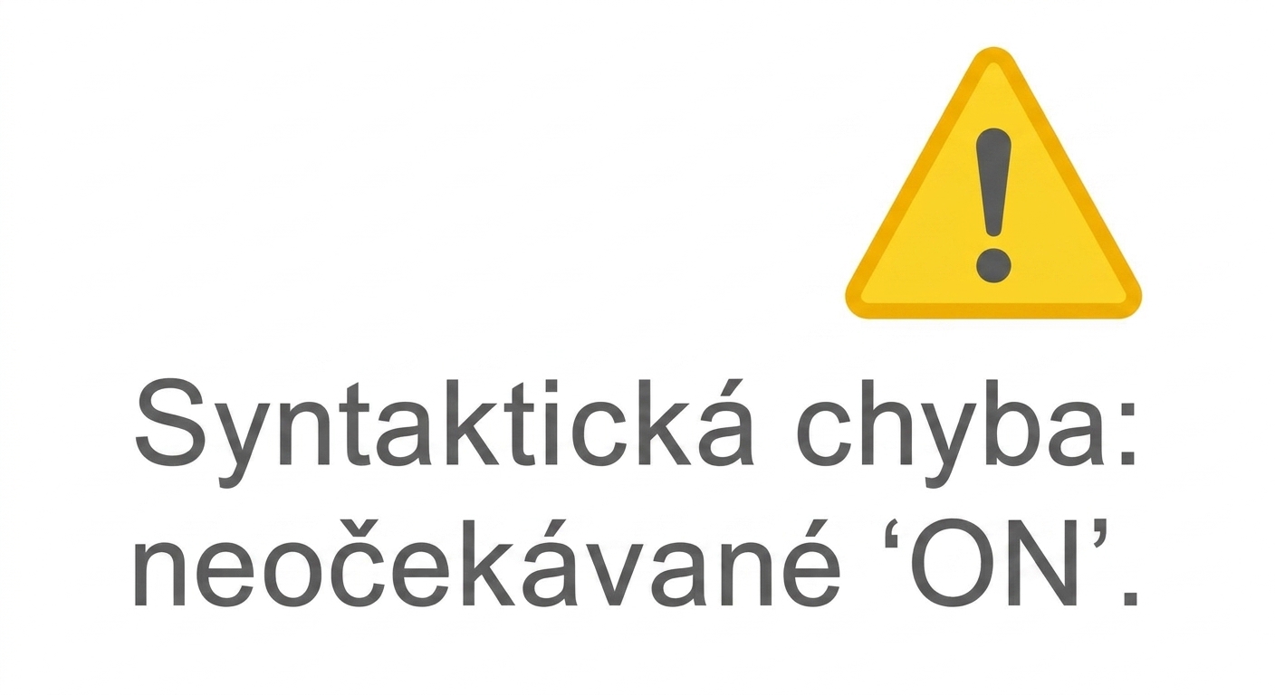 Obrázek chyby syntaxe