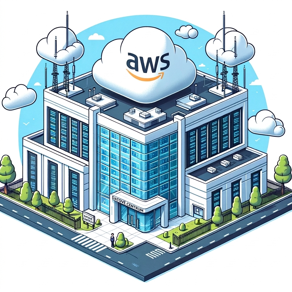 budova AWS s mraky nad ní