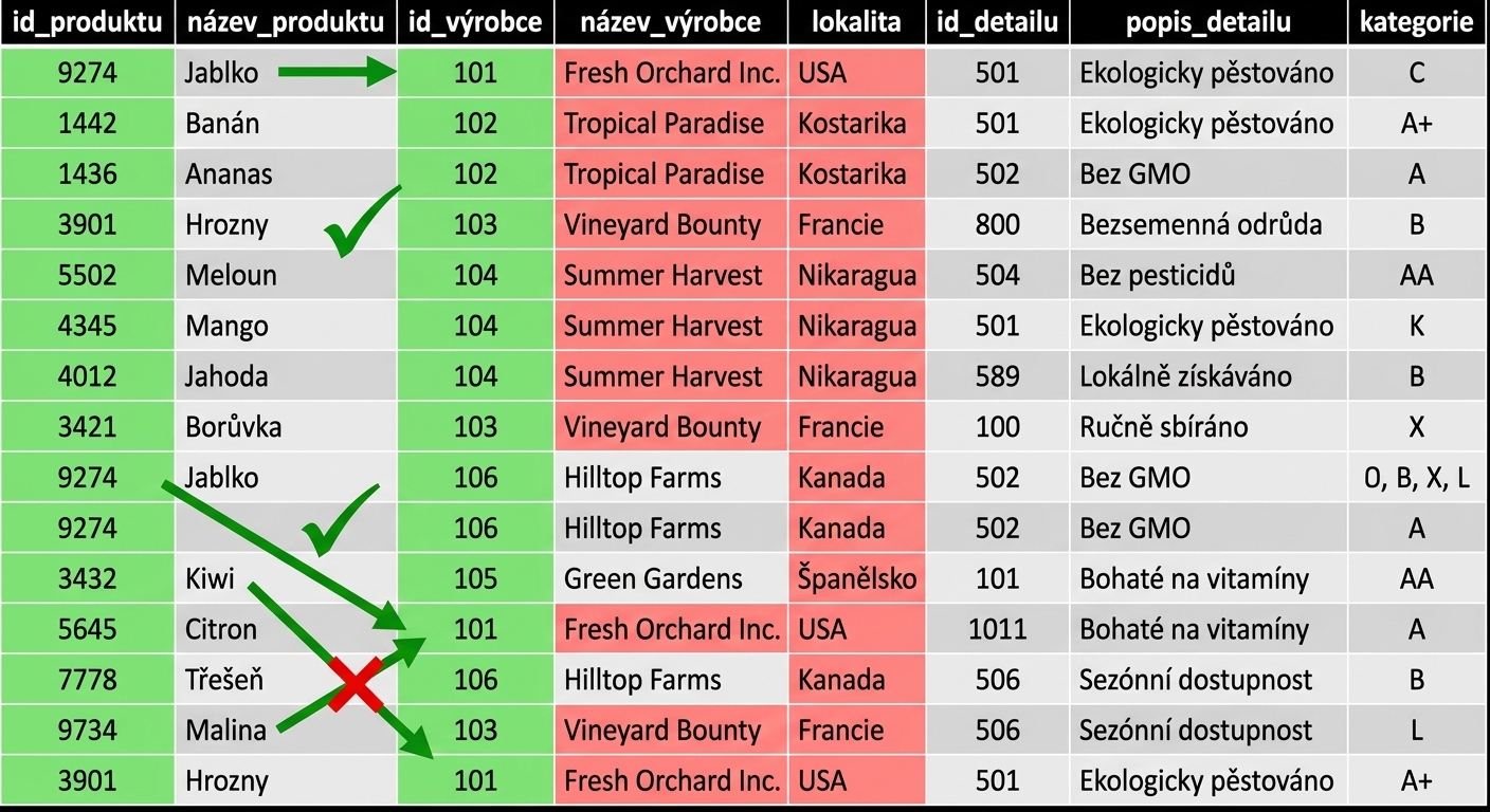 Entita Allproducts, problém s 2NF u výrobce