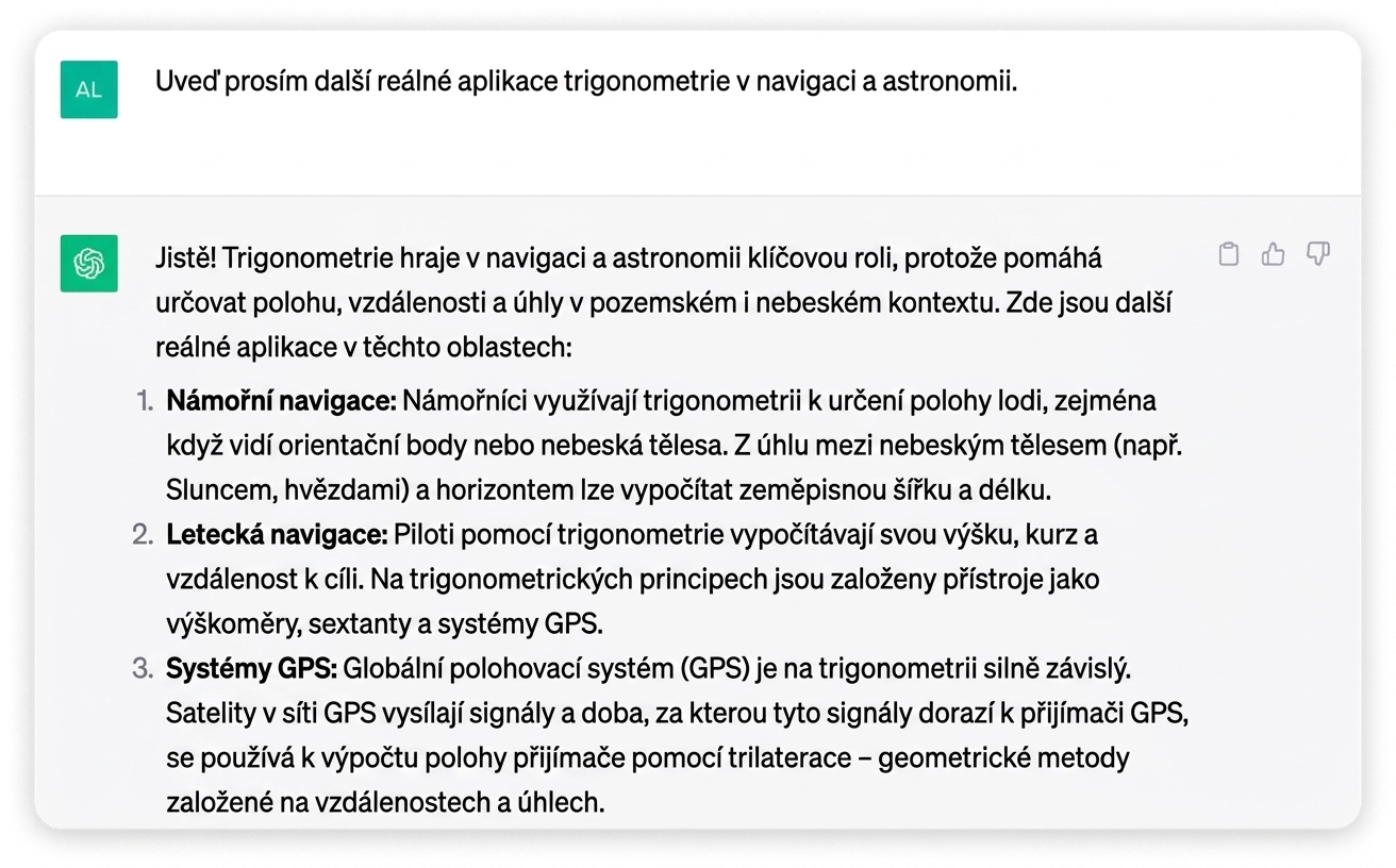 Snímek obrazovky podrobné odpovědi vygenerované nástrojem ChatGPT