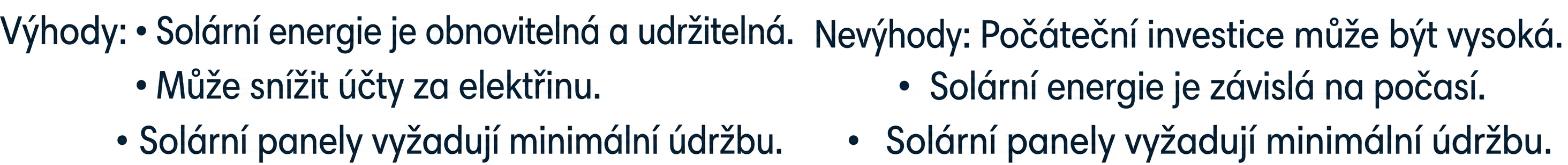 Seznam nevýhod