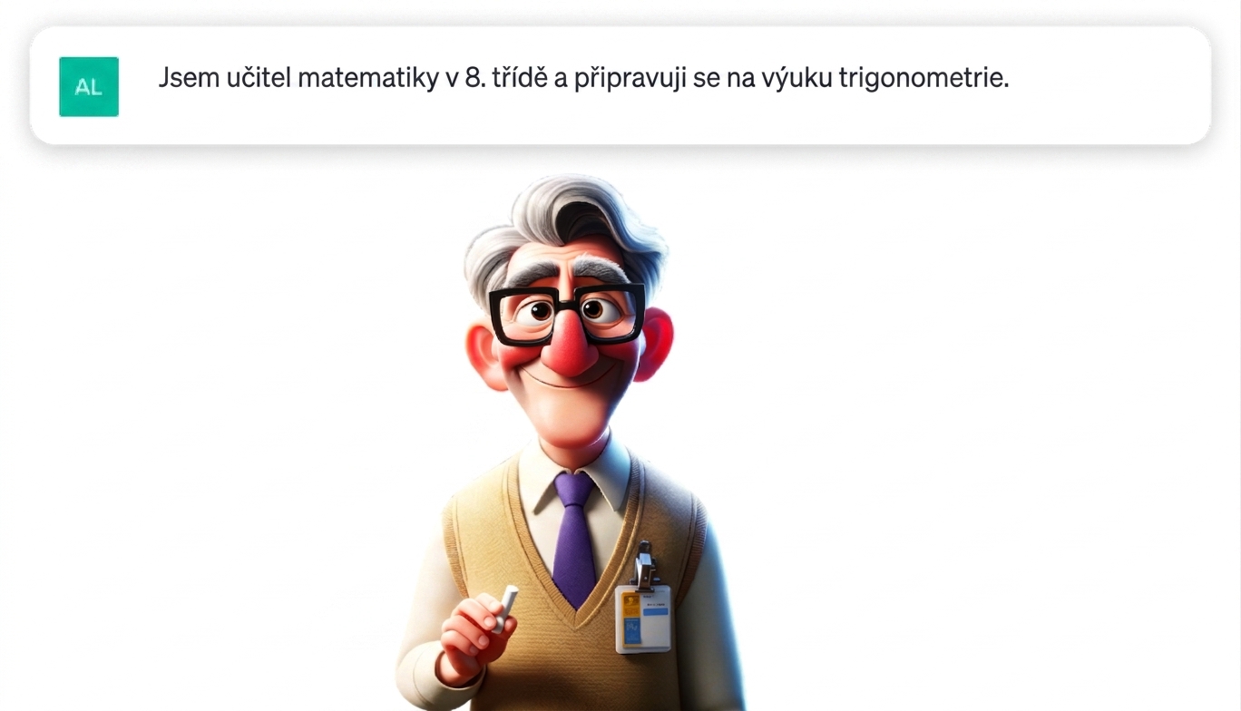 Kreslená ilustrace učitele