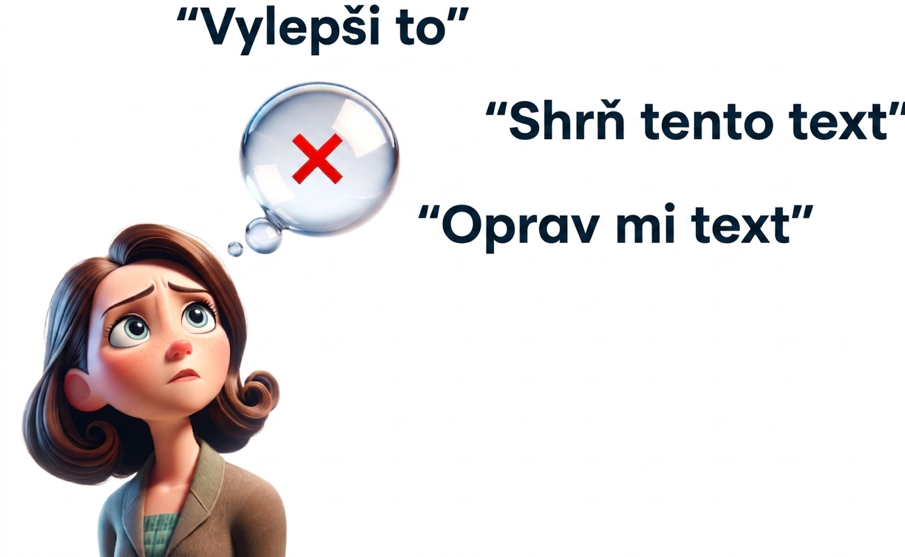 Osoba s myšlenkovou bublinou