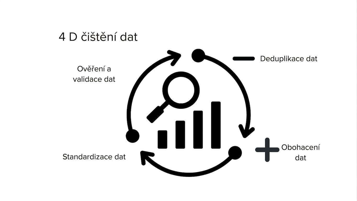 Kolo ilustrující proces čištění dat