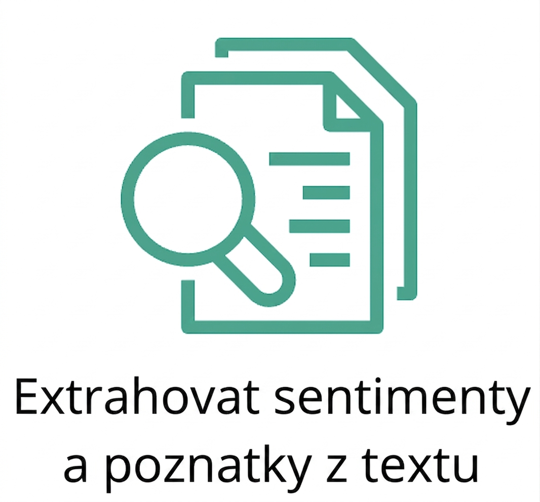 Ikona znázorňující extrakci sentimentu z textu.
