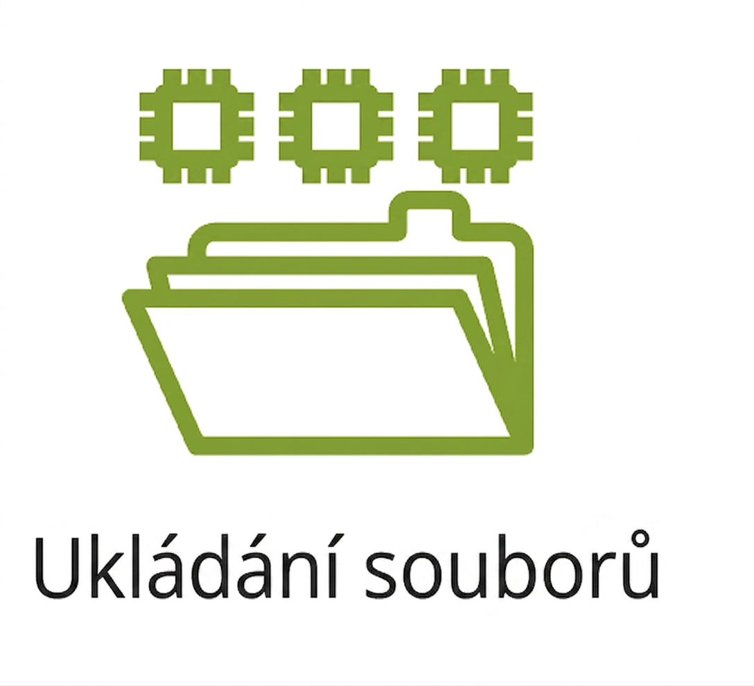 Ikona znázorňující souborové úložiště.