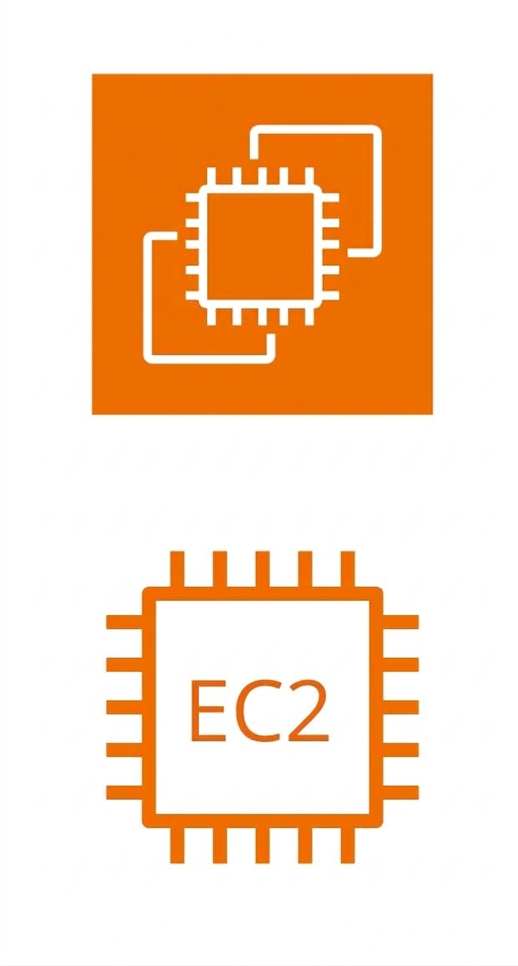 Ikony znázorňující skupiny instancí EC2 a jednotlivou instanci EC2.