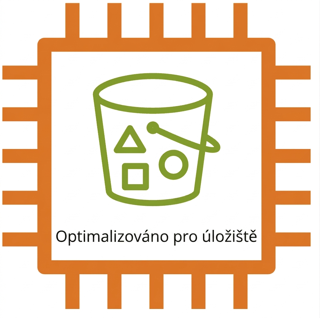 Ikona EC2 instance optimalizované pro úložiště.