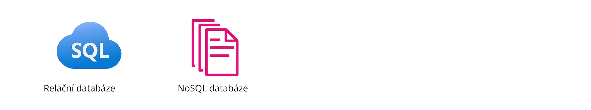 Dvě ikony znázorňující relační a NoSQL databáze.
