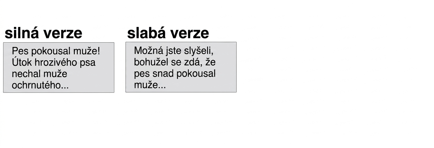 Slabá verze: Možná jste slyšeli, zdá se bohužel, že pes snad pokousal člověka...
